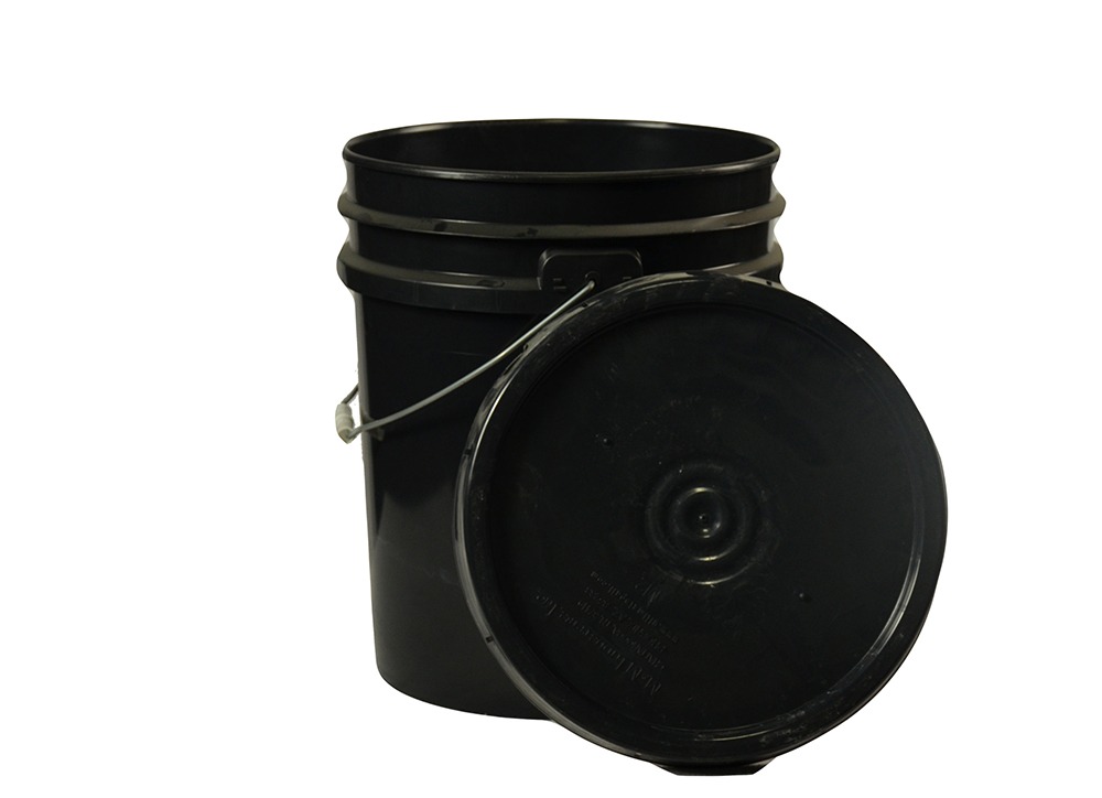 3.5gal Black Steel Open Head Buckets (Lid Not Included) - Black