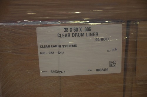 Poly America Drum Liner, Clear, 38 x 65